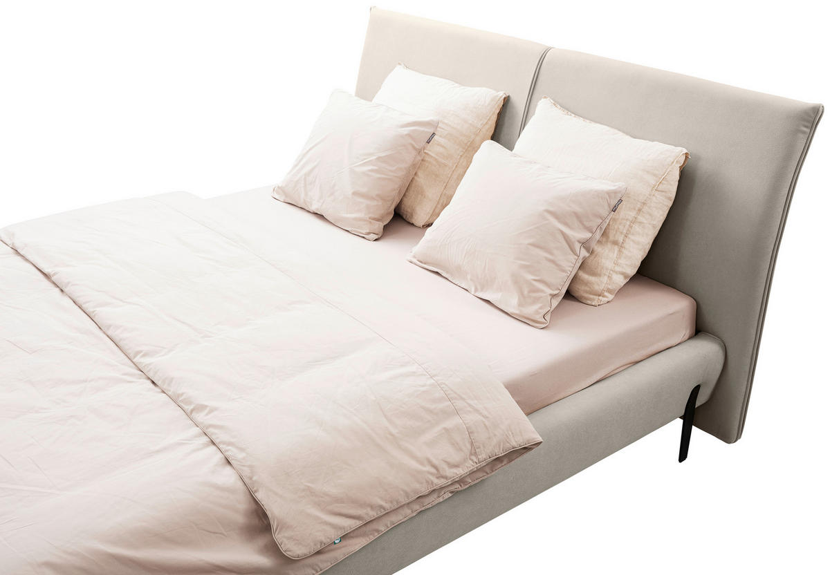 KÁRPITOZOTT ÁGY 180/200 cm  krém  - fekete/krém, Modern, textil/fa (180/200cm) - MID.YOU