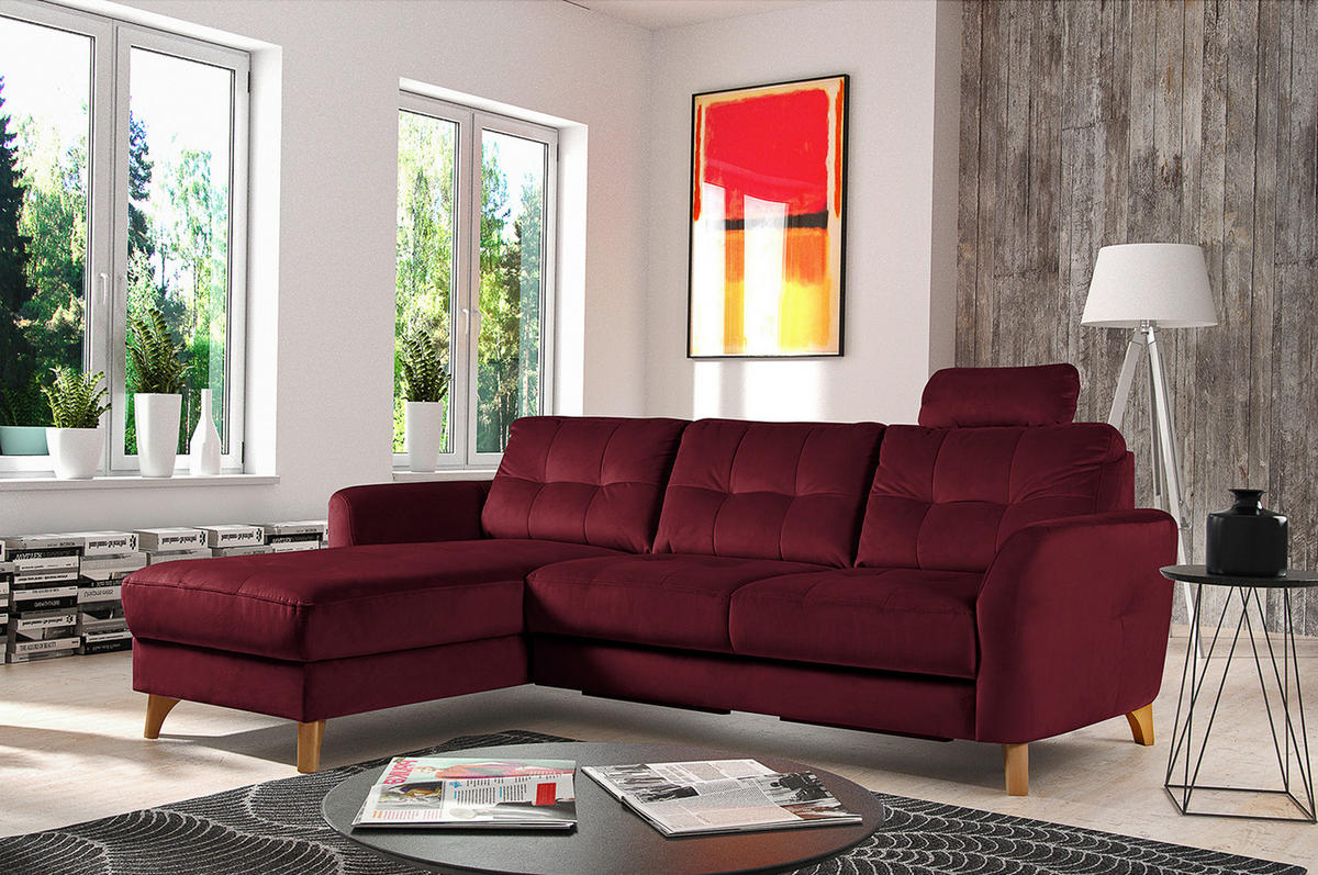 KOPFSTÜTZE in Samt  - Rot, Design, Textil (43/18/15cm) - Livetastic