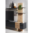 WOHNWAND QUADRA  in Eichefarben, Dunkelgrau  325/190/52 cm  - Eichefarben/Dunkelgrau, Design, Holz/Holzwerkstoff (325/190/52cm) - Ambiente