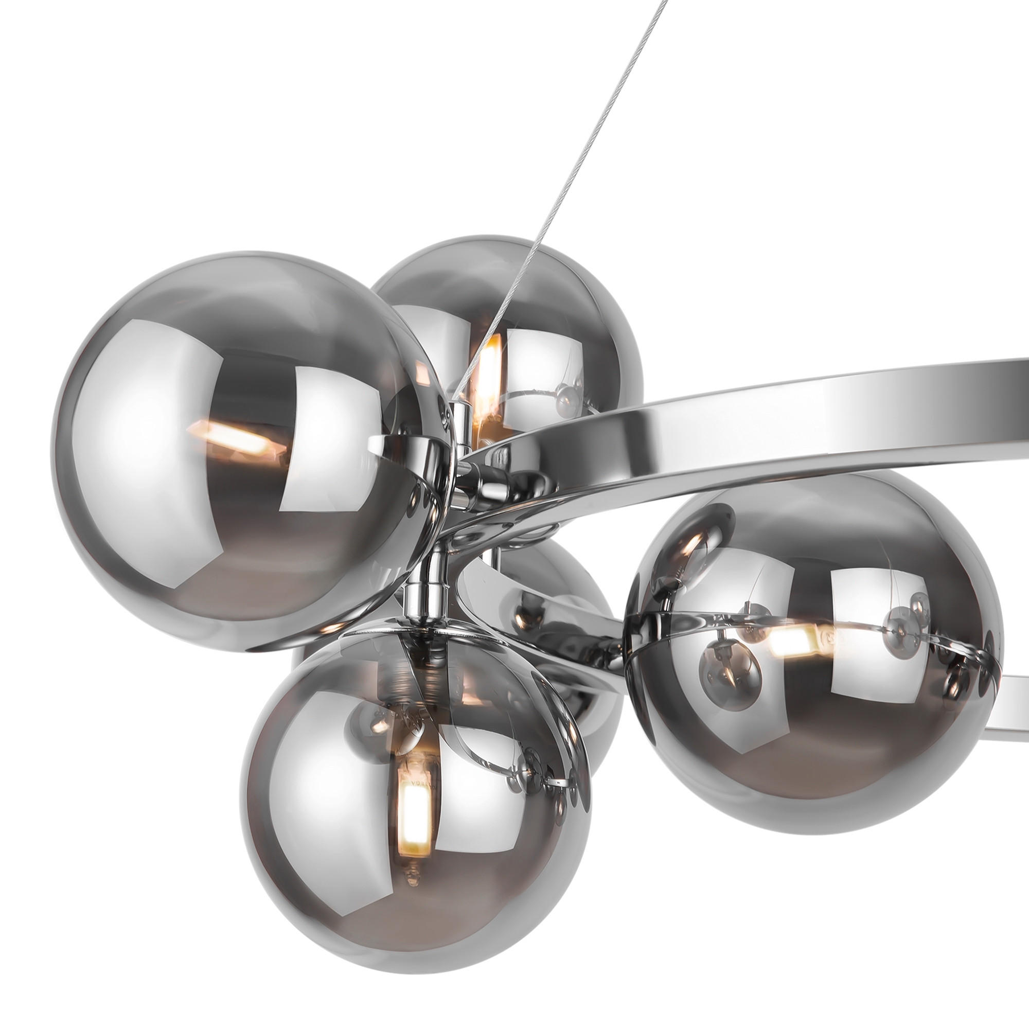 PENDELLEUCHTE Modern 67/25 cm   - Chromfarben/Grau, Trend, Glas/Metall (67/25cm) - MAYTONI