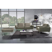 2-SITZER-SOFA Echtleder Grau, Chromfarben  - Chromfarben/Grau, Design, Leder/Metall (177/85/92cm) - P & B