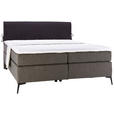 BOXSPRINGBETT 200/200 cm  in Anthrazit, Schwarz  - Anthrazit/Schwarz, Design, Textil/Metall (200/200cm) - Hom`in