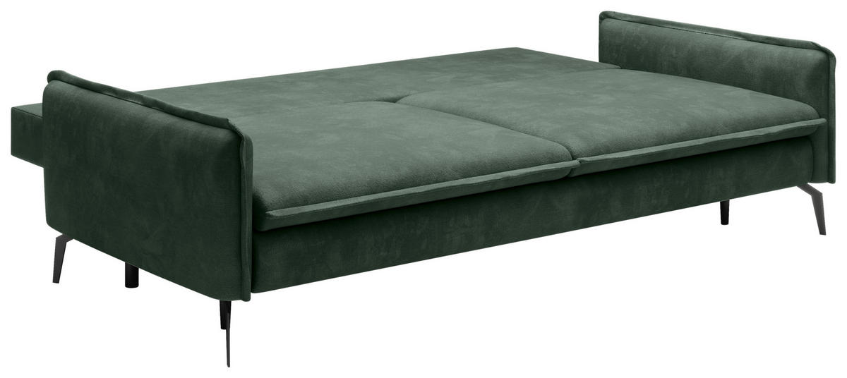SCHLAFSOFA Chenille Waldgrün  - Waldgrün/Schwarz, KONVENTIONELL, Textil/Metall (223/89/107cm) - Carryhome