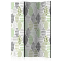 SKÄRMVÄGG  i trä, textil  grön, ljusgrå  - grön/ljusgrå, Basics, trä/textil (135/172/3cm) - artgeist