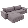 ECKSOFA  in Webstoff Grau, Lila  198/306 cm  - Lila/Schwarz, MODERN, Kunststoff/Textil (198/306cm) - Carryhome