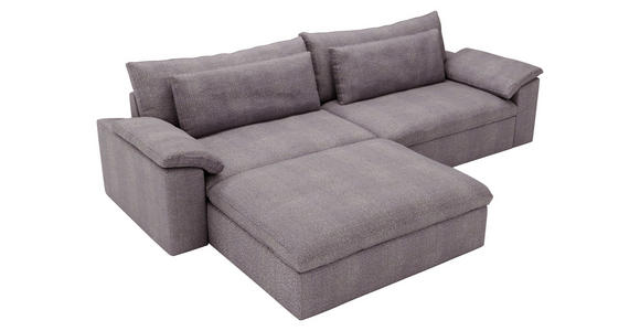 ECKSOFA  in Webstoff Grau, Lila  198/306 cm  - Lila/Schwarz, MODERN, Kunststoff/Textil (198/306cm) - Carryhome