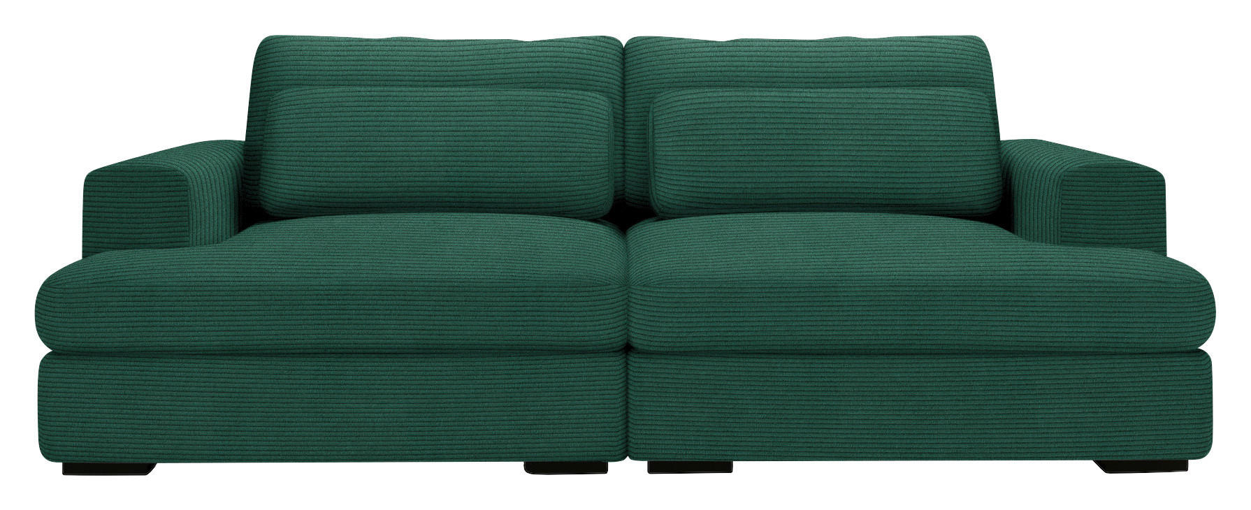 BIGSOFA in Cord Waldgrün  - Waldgrün/Schwarz, Design, Textil (223/80/158cm) - Lomoco