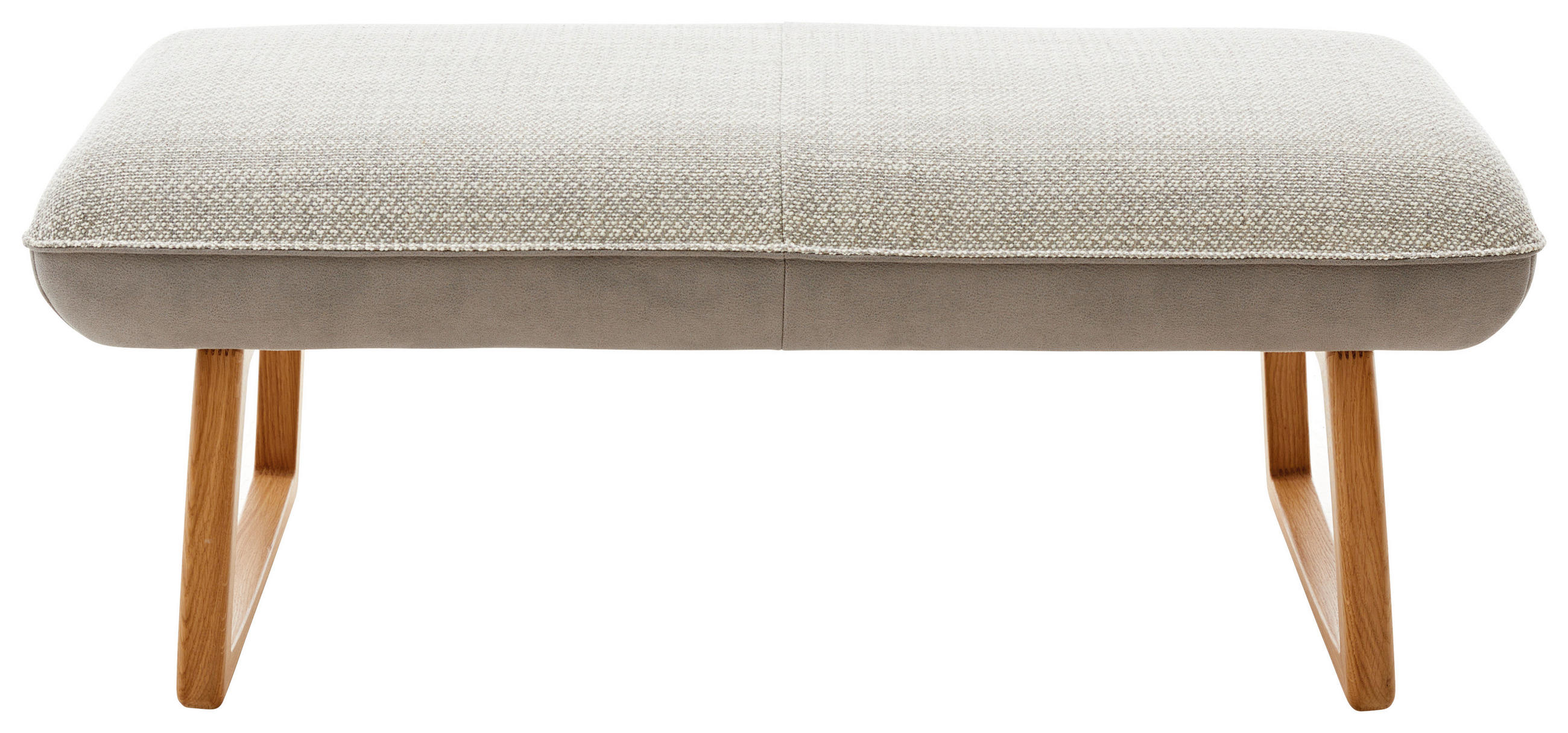 HOCKERBANK 120/49/51 cm Flachgewebe, Mikrofaser Grau Holz  - Wildeiche/Grau, Design, Holz/Textil (120/49/51cm) - Koinor