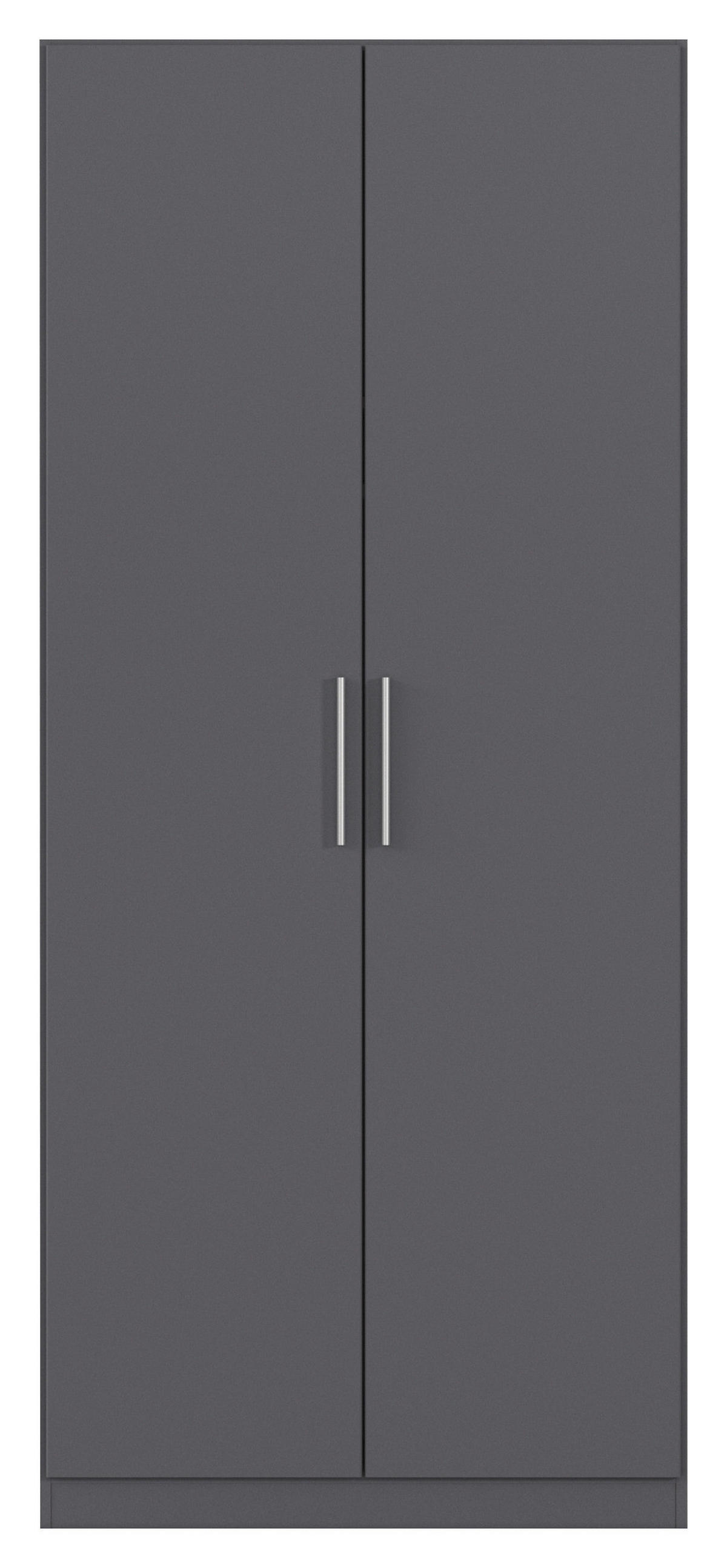 DREHTÜRENSCHRANK 91/210/54 cm,  in Grau, 2-türig  - Alufarben/Grau, KONVENTIONELL, Holzwerkstoff/Kunststoff (91/210/54cm) - home24