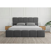 POLSTERBETT Cloudy Bettkasten, Lattenrost 140/200 cm  in Dunkelgrau  - Dunkelgrau/Schwarz, Design, Holz/Textil (140/200cm) - Boxxx