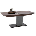 ESSTISCH 190-290/88-95/76 cm Kerneiche massiv Holz, Metall Anthrazit, Braun, Grau bootsförmig  - Anthrazit/Braun, Natur, Holz/Metall (190-290/88-95/76cm) - Valnatura