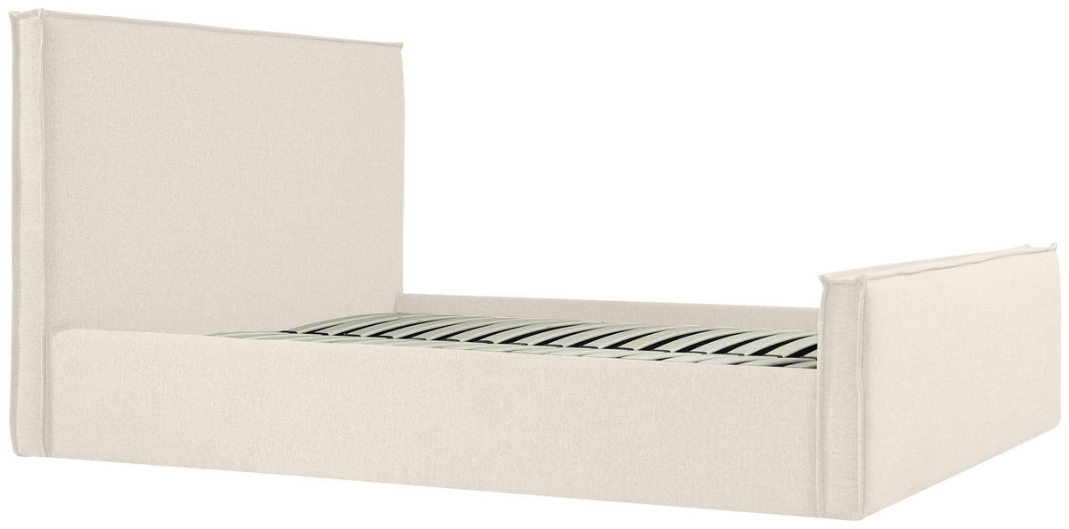 POLSTERBETT Lattenrost, Bettkasten Creme 180/200 cm  - Creme/Schwarz, MODERN, Holz/Kunststoff (180/200cm) - Livetastic