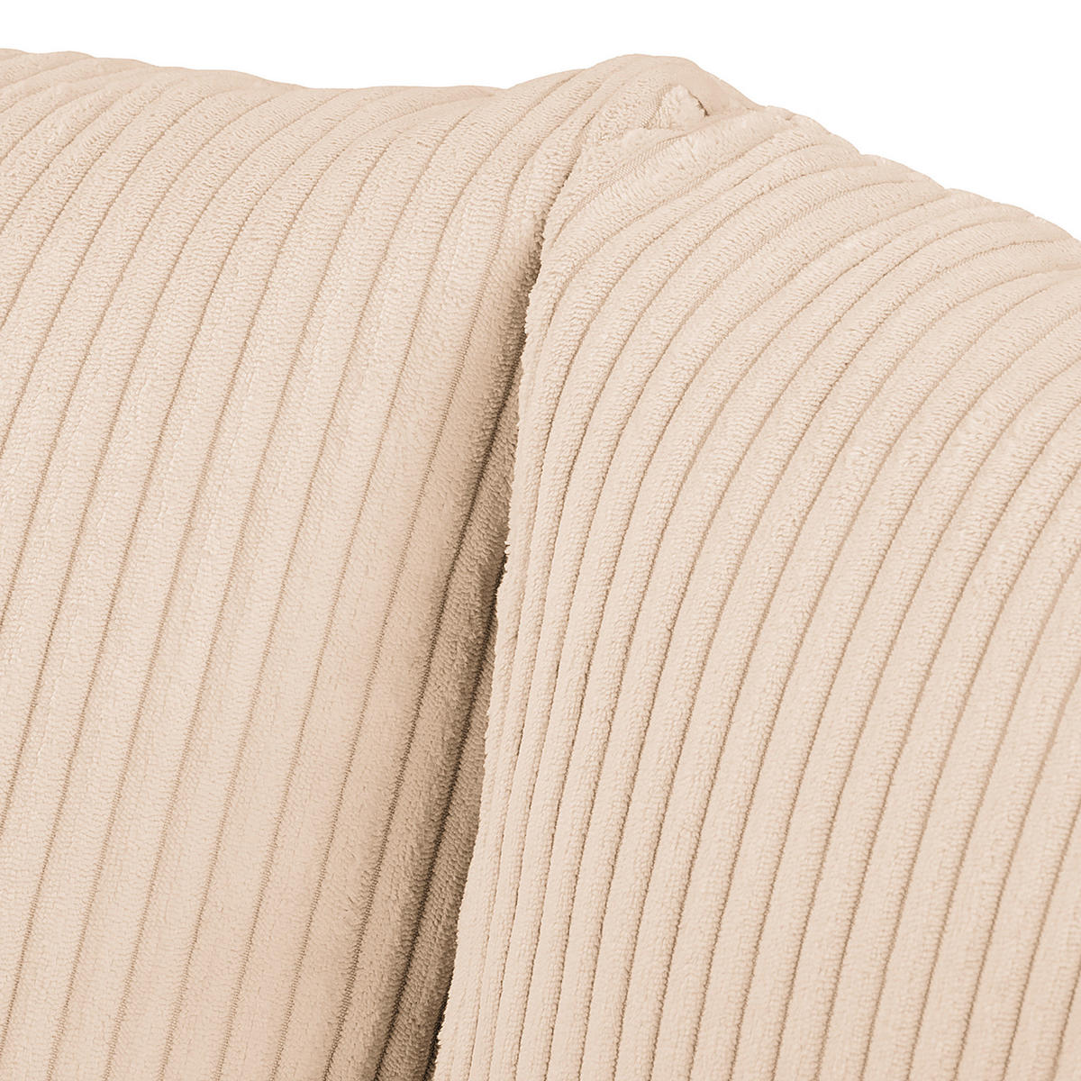 ECKSOFA Ariella in Cord Creme  161/231 cm  - Creme/Naturfarben, Design, Holz/Textil (161/231cm) - Livetastic