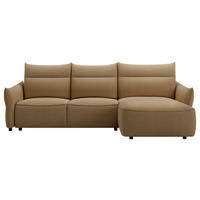 ECKSOFA Braun Webstoff Rückenkissen, Bettkasten, Schlaffunktion, Rücken echt, Liegefläche im Originalstoff  - Schwarz/Braun, KONVENTIONELL, Kunststoff/Textil (306/179cm) - Milino