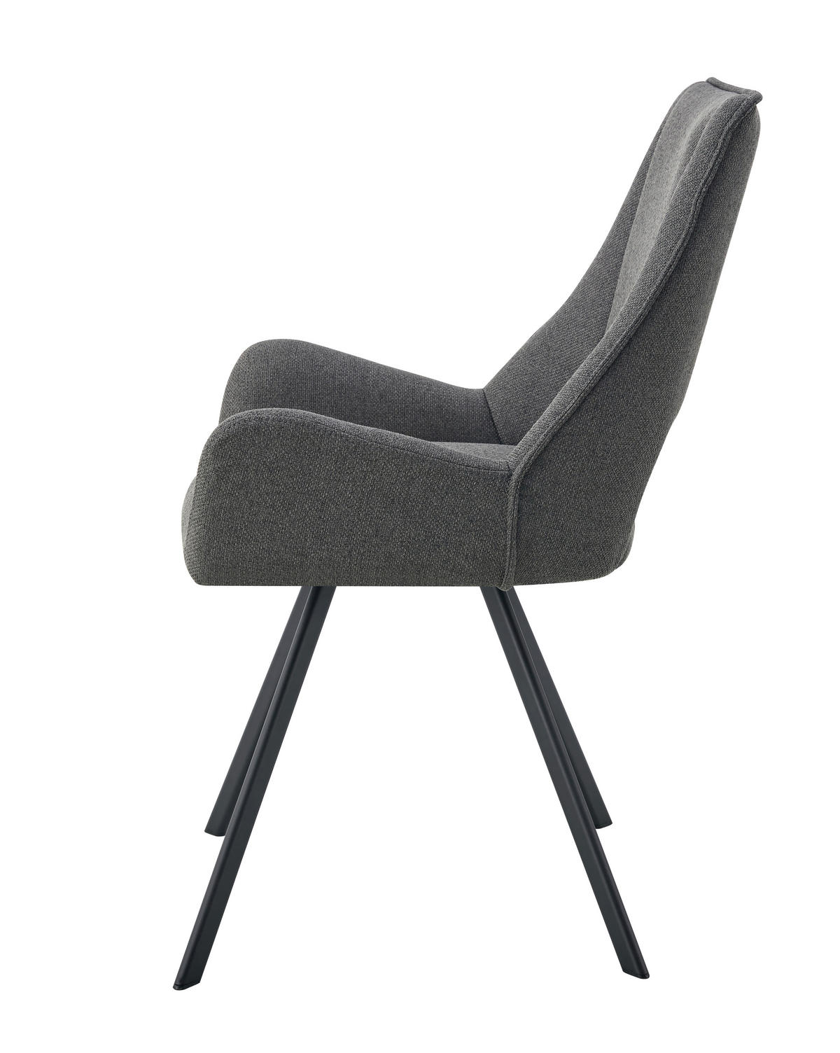 STUHL-SET 2 Stück  in Webstoff  - Anthrazit/Schwarz, MODERN, Textil/Metall (56/91/63cm) - MID.YOU