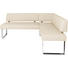ECKBANK in Leder, Metall Beige, Chromfarben - Chromfarben/Beige, Design, Leder/Metall (206/165cm) - Novel ECKBANK in Leder, Metall Beige, Chromfarben - Chromfarben/Beige, Design, Leder/Metall (206/165cm) - Novel