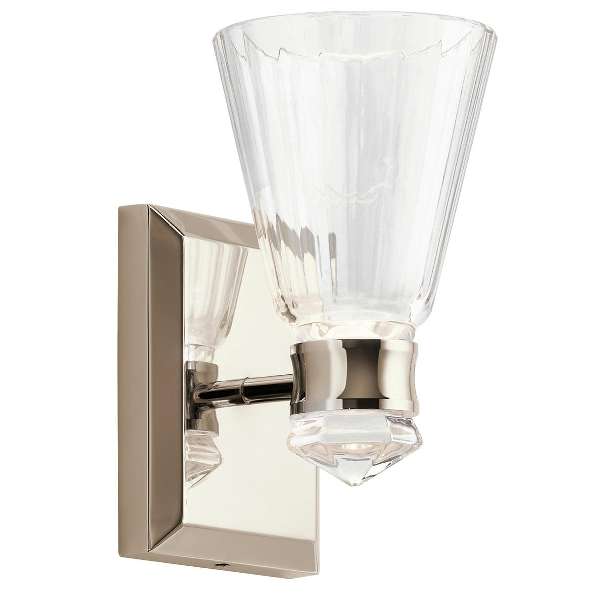 BADEZIMMER-WANDLEUCHTE Elstead Kayva 24,7/15,2/13 cm   - Nickelfarben, Design, Glas/Metall (24,7/15,2/13cm) - Elstead Lighting