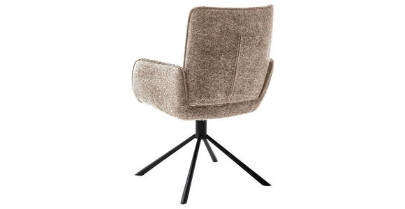 ARMLEHNSTUHL  in Stahl Webstoff  - Creme/Schwarz, Design, Textil/Metall (62/92/65cm) - Novel