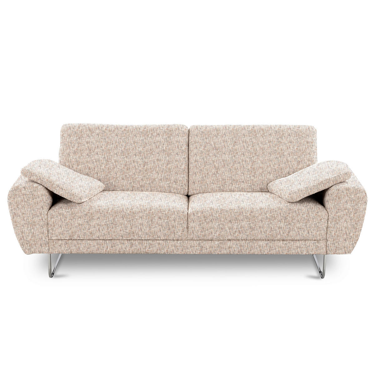 3-SITZER-SOFA SPRING in Webstoff Blau, Gelb, Rot, Weiß Modern  - Chromfarben/Blau, Design, Textil/Metall (187/85/92cm) - Livetastic