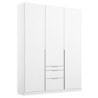 DREHTÜRENSCHRANK 136/229/54 cm,  in Weiß, 3-türig  - Alufarben/Weiß, MODERN, Holzwerkstoff/Metall (136/229/54cm) - Rauch Möbel