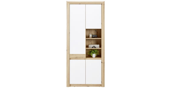 Schuhschrank Kashmir New - Eichefarben/Weiß, MODERN, Holzwerkstoff (84/192/41cm) - James Wood