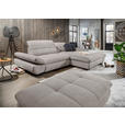 ECKSOFA  in Mikrofaser Hellgrau  290/198 cm  - Hellgrau/Schwarz, Design, Textil/Metall (290/198cm) - Xora