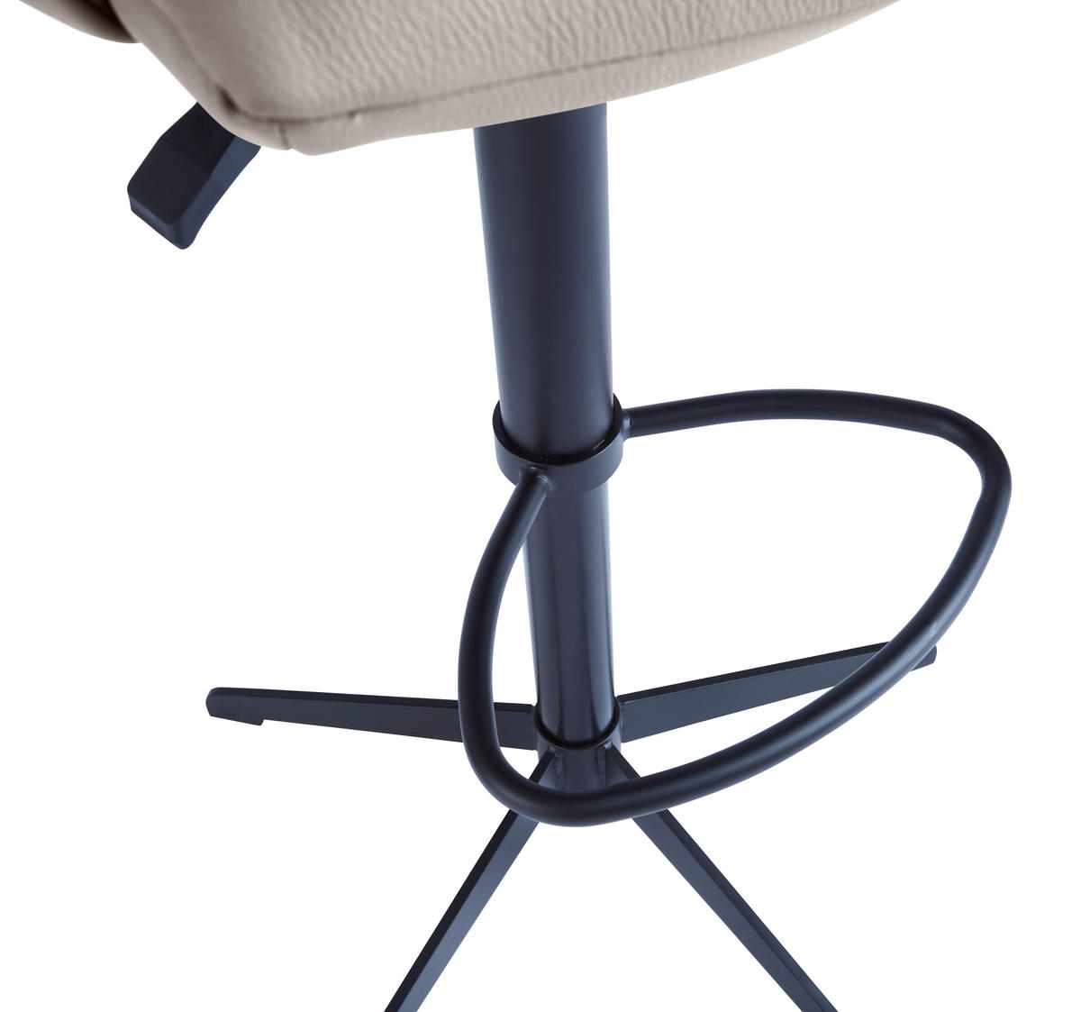 BARHOCKER Echtleder Schwarz, Cappuccino Eisen Lederauswahl, Stoffauswahl, Sitzfläche 360° drehbar, automatische Rückholfunktion  - Schwarz/Cappuccino, Design, Leder/Metall (58/88-112/58cm) - Dieter Knoll