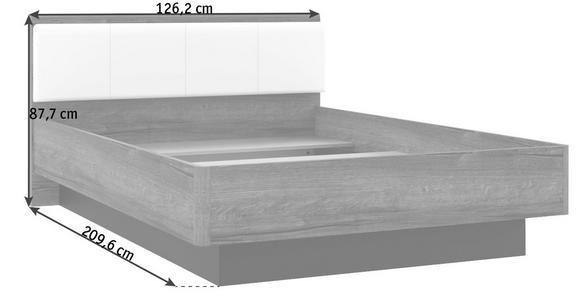 BETT 120/200 cm Schwarz, Weiß, Eichefarben  - Eichefarben/Schwarz, Design, Kunststoff (120/200cm) - Carryhome