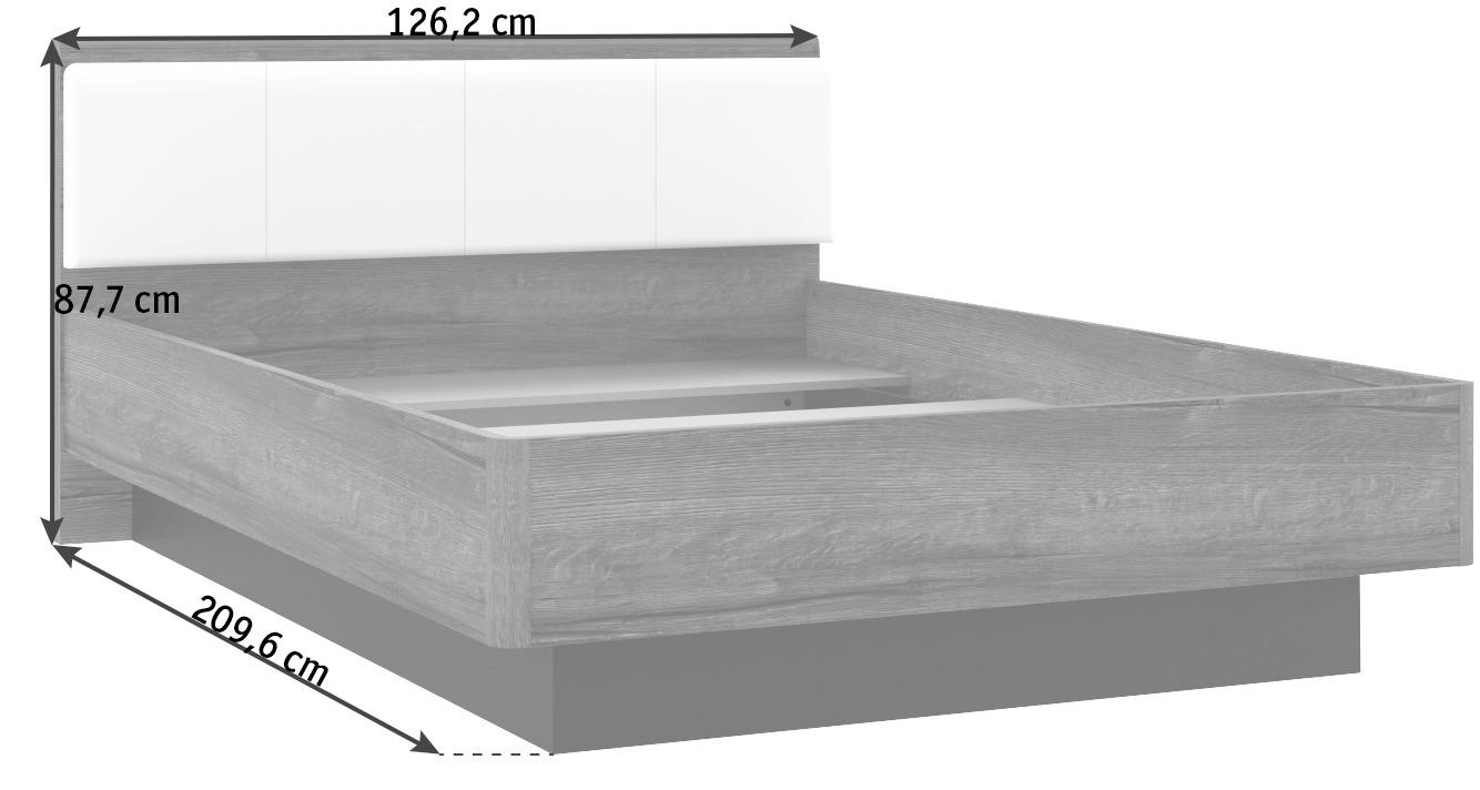 ÁGY 120/200 cm  fekete, fehér, tölgyfa színű  - tölgyfa színű/fekete, Design, műanyag/faalapú anyag (120/200cm) - Carryhome