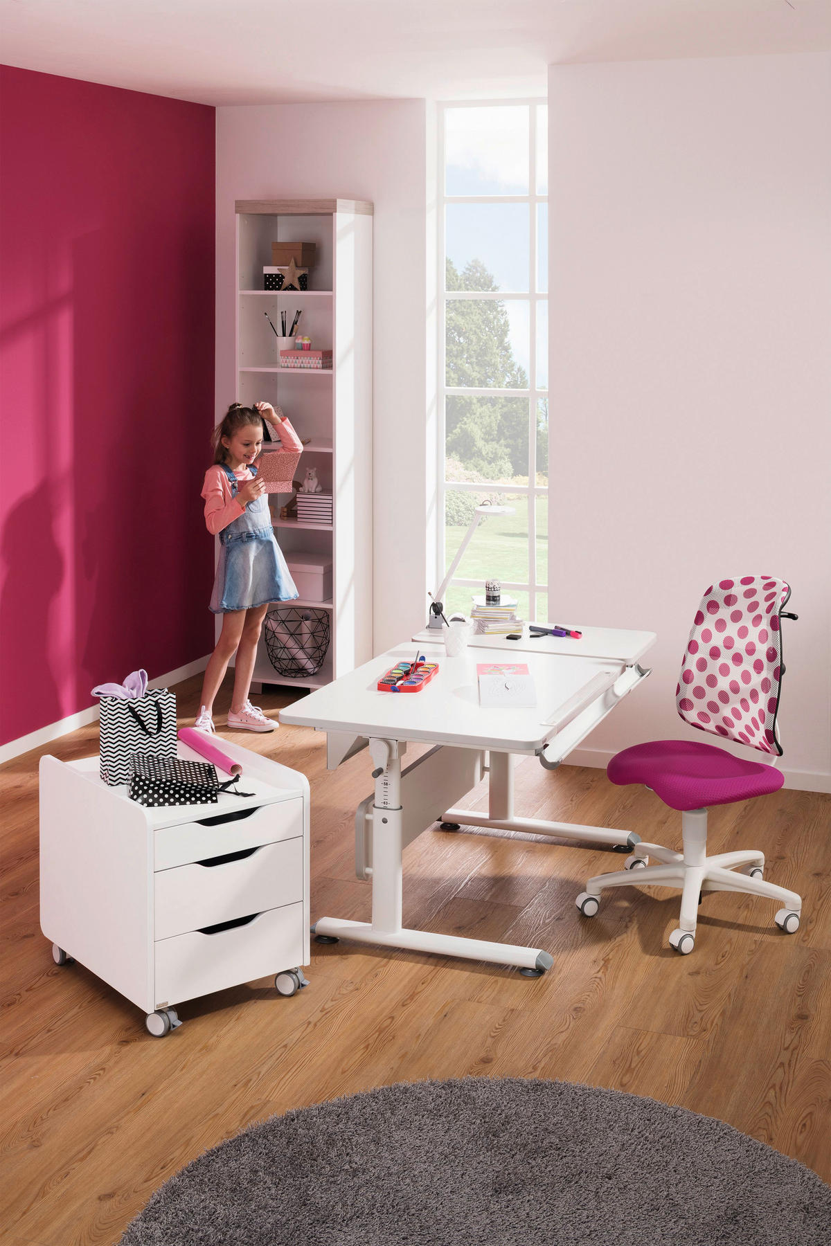 JUGENDSCHREIBTISCH 130/70/53-79 cm  - Weiß, Basics, Holzwerkstoff/Kunststoff (130/70/53-79cm) - Paidi