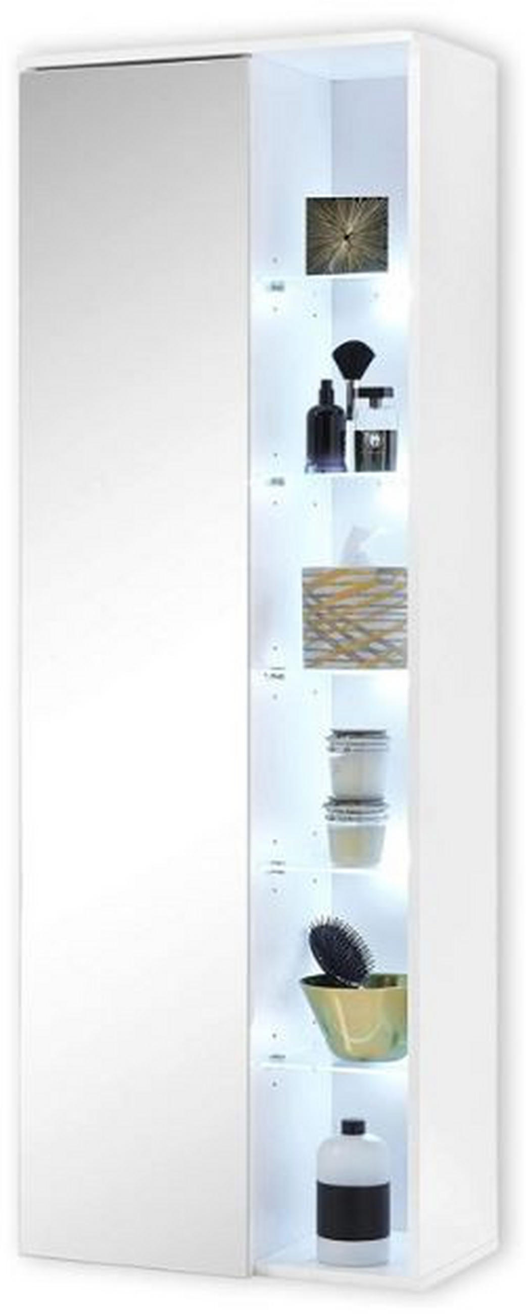 Dulap Înalt 55/160/30 cm  - alb, Modern, sticlă/material pe bază de lemn (55/160/30cm) - Xora