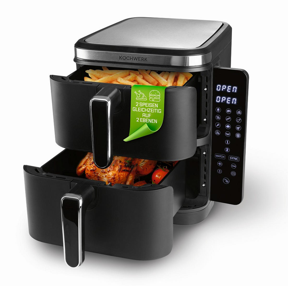 HEIßLUFTFRITTEUSE Kochwerk 10 L  - Schwarz, Basics, Kunststoff/Metall (38,7/31,9/30,3cm) - KOCHWERK