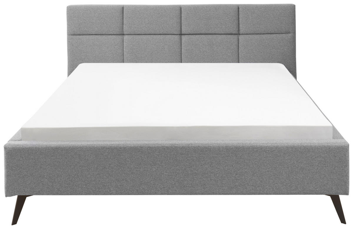 POLSTERBETT 180/200 cm  in Hellgrau  - Hellgrau/Schwarz, KONVENTIONELL, Textil/Metall (180/200cm) - SetOne by Musterring