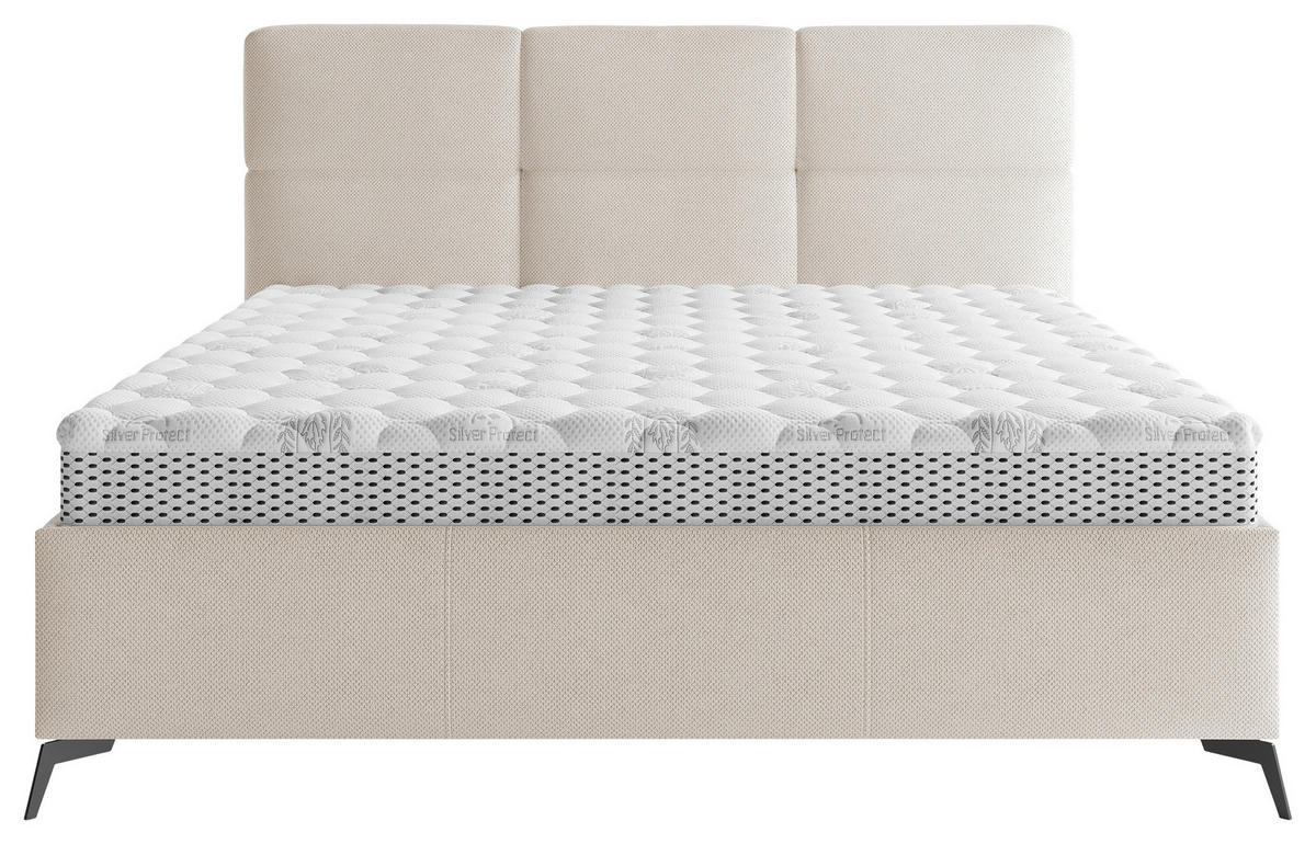 POLSTERBETT 180/200 cm  in Beige  - Beige/Schwarz, Modern, Holz/Textil (180/200cm) - Boxxx