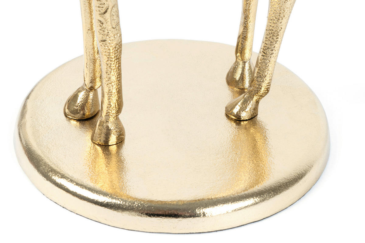 BEISTELLTISCH 40/40/58 cm Goldfarben rund  - Goldfarben, Design, Glas/Metall (40/40/58cm) - Kayoom