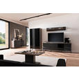 SIDEBOARD Schwarz, Eichefarben  178/84/44 cm  - Eichefarben/Anthrazit, Design, Glas/Holz (178/84/44cm) - Novel