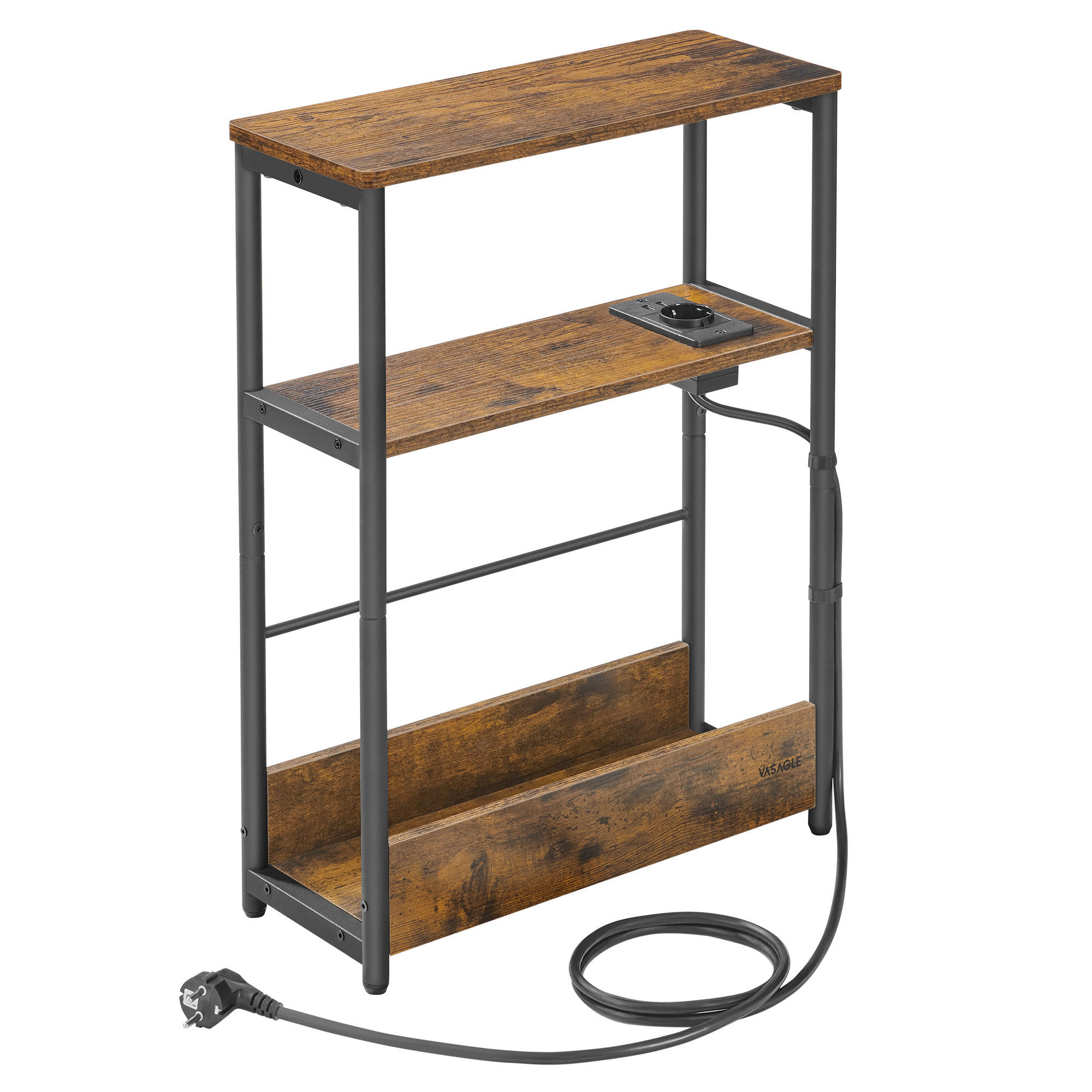 Mid.you Beistelltisch Schwarz, Dunkelbraun 58x45x18 cm
