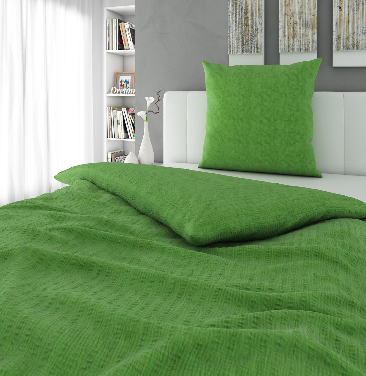 POSTELJINA 140/200 cm muslin zelena  - zelena, Osnovno, tekstil (140/200cm) - Esposa