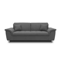 2-SITZER-SOFA  in Webstoff Dunkelgrau  - Chromfarben/Dunkelgrau, KONVENTIONELL, Textil/Metall (210/81/105cm) - MID.YOU