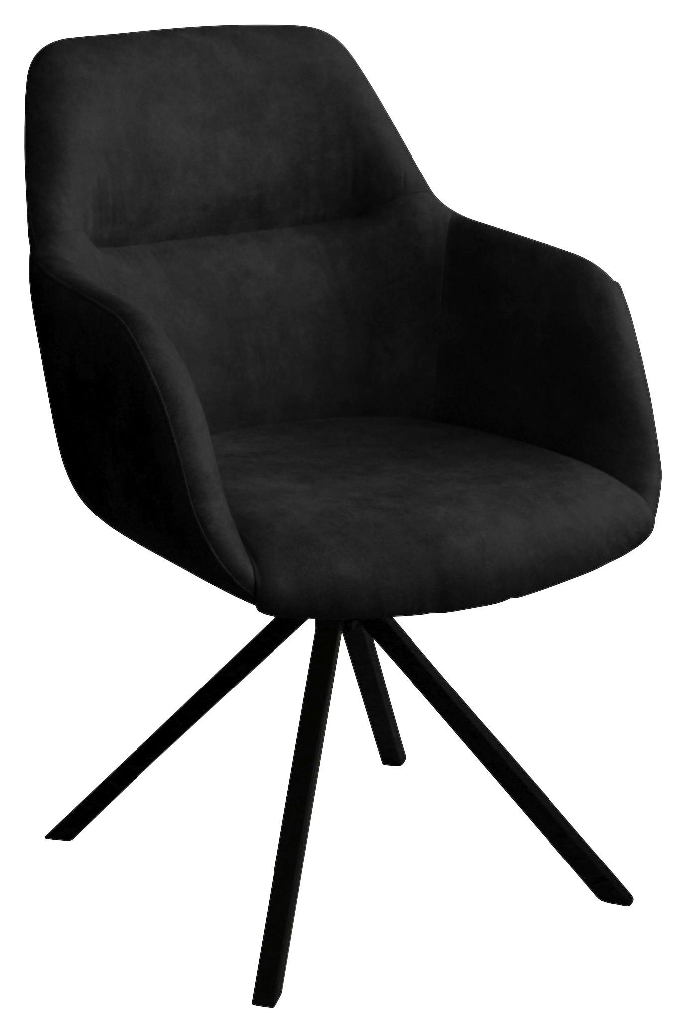 ARMLEHNSTUHL  in Stahl Flachgewebe  - Anthrazit/Schwarz, Design, Textil/Metall (57/85,5/65cm) - Voleo