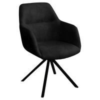 ARMLEHNSTUHL  in Stahl Flachgewebe  - Anthrazit/Schwarz, Design, Textil/Metall (57/85,5/65cm) - Voleo