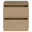 NACHTSCHRANK 50/48/42 cm  - Eichefarben/Silberfarben, Trend, Holzwerkstoff/Kunststoff (50/48/42cm) - Carryhome