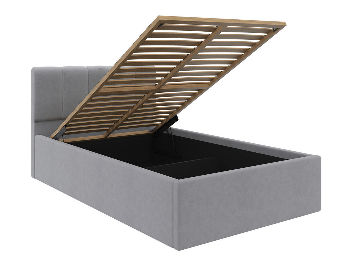POLSTERBETT 120/200 cm  in Silberfarben  - Silberfarben/Schwarz, Design, Holz/Kunststoff (120/200cm) - Stylife