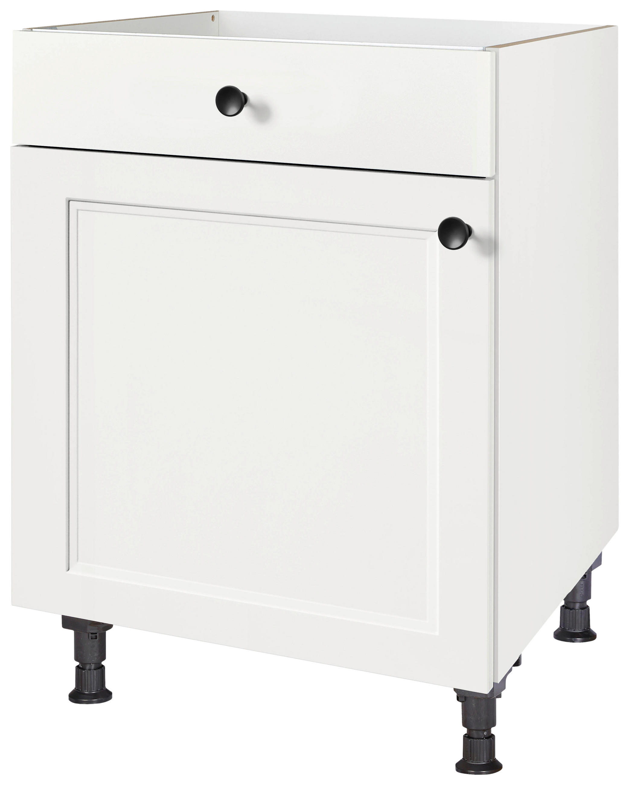 KOCHFELDUMBAUSCHRANK 60/87/56 cm  in Weiß  - Schwarz/Weiß, MODERN, Holzwerkstoff/Metall (60/87/56cm) - Nobilia