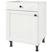 KOCHFELDUMBAUSCHRANK 60/87/56 cm  in Weiß  - Schwarz/Weiß, MODERN, Holzwerkstoff/Metall (60/87/56cm) - Nobilia