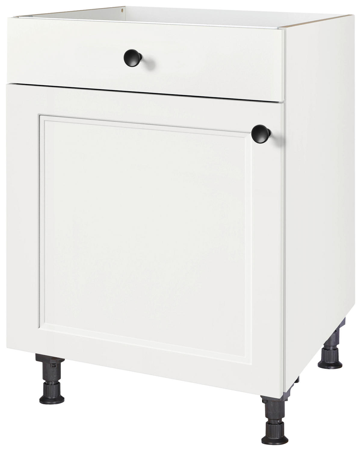 KOCHFELDUMBAUSCHRANK 60/87/56 cm  in Weiß  - Schwarz/Weiß, MODERN, Holzwerkstoff/Metall (60/87/56cm) - Nobilia