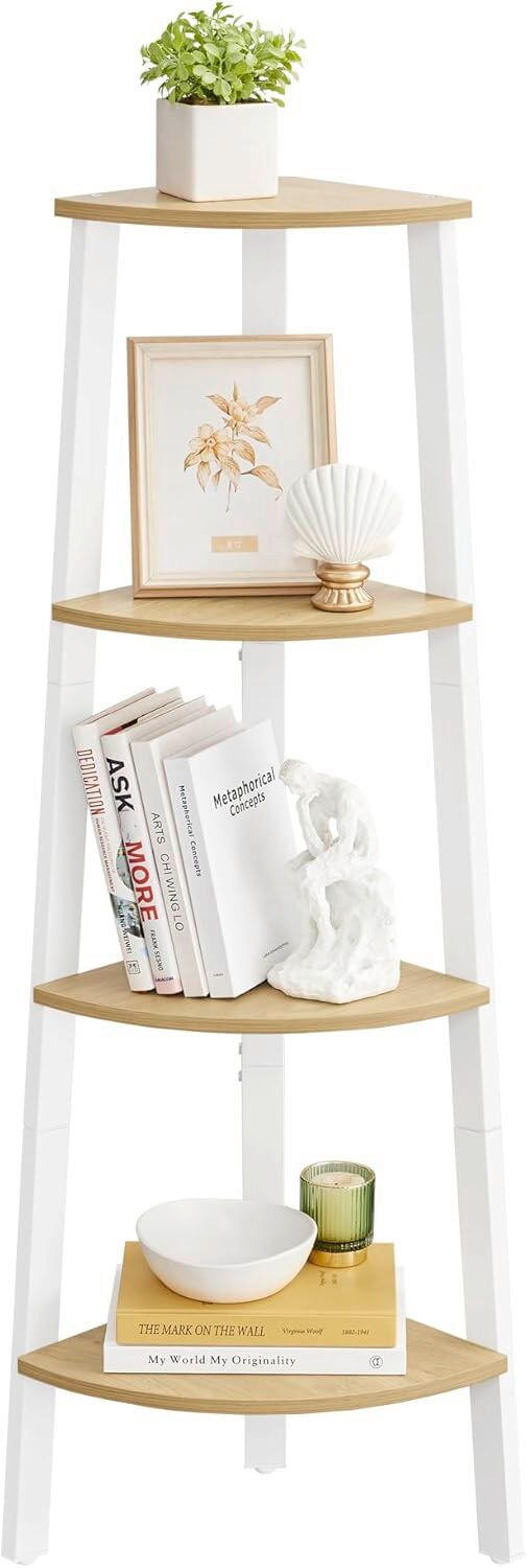 MID.YOU ROHOVÝ REGÁL, hnědá, bílá, ocel, 33,4/124,5/33,4 cm