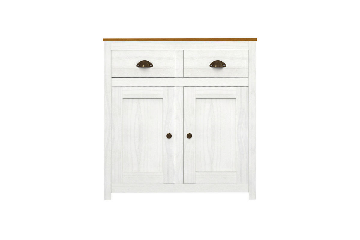 KOMMODE  in 86/90/45 cm  - Messingfarben/Weiß, Natur, Holz/Metall (86/90/45cm) - Livetastic