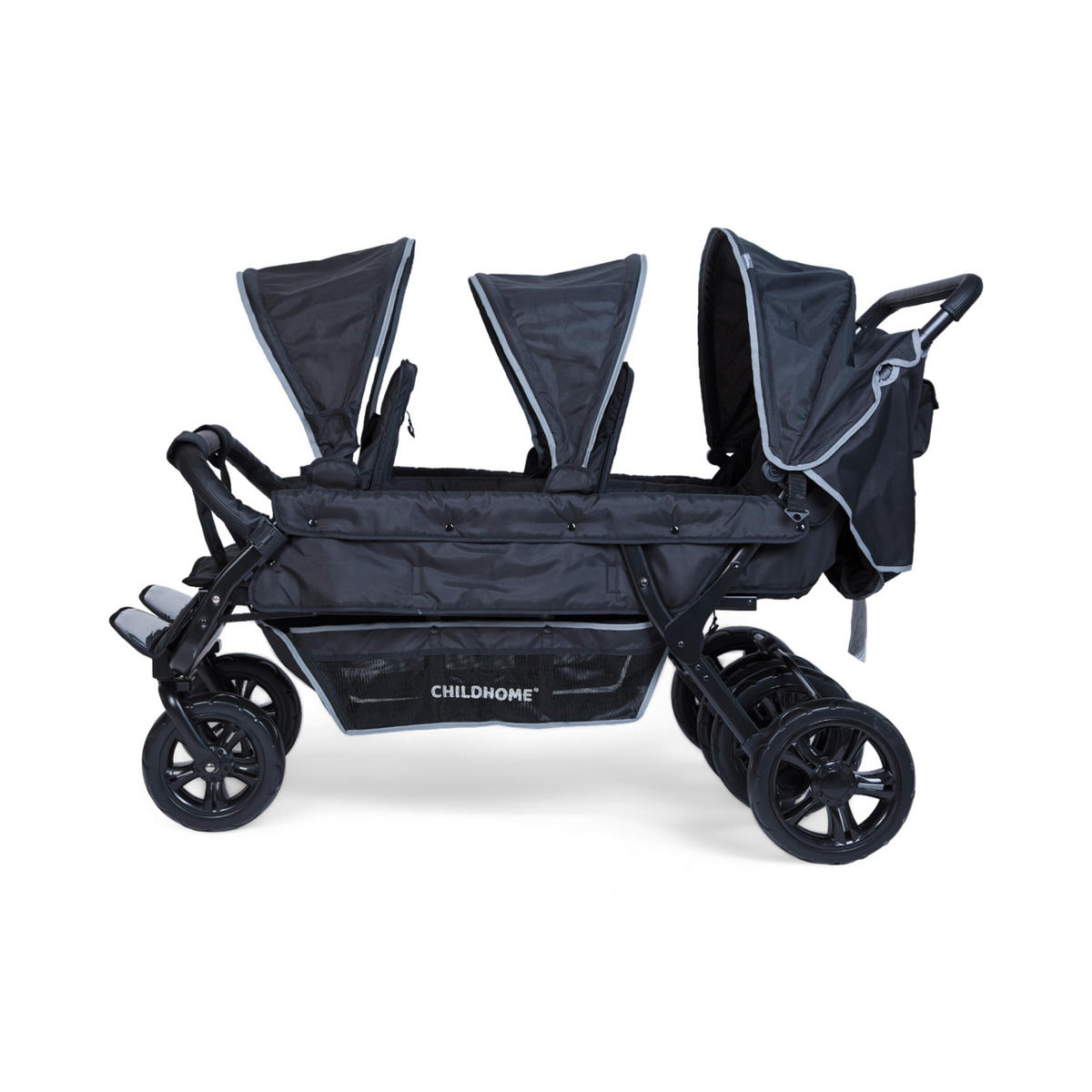 GESCHWISTERWAGEN  - Schwarz, Basics, Textil/Metall (163/85/107cm) - Childhome