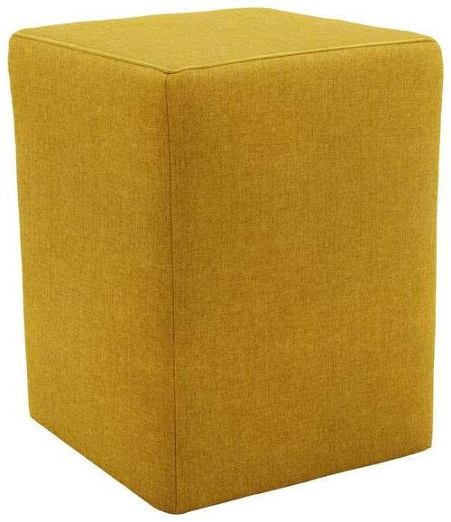 HOCKER Webstoff Senfgelb  - Silberfarben/Senfgelb, Design, Kunststoff/Textil (38/47/38cm) - LOOKS by W.Joop
